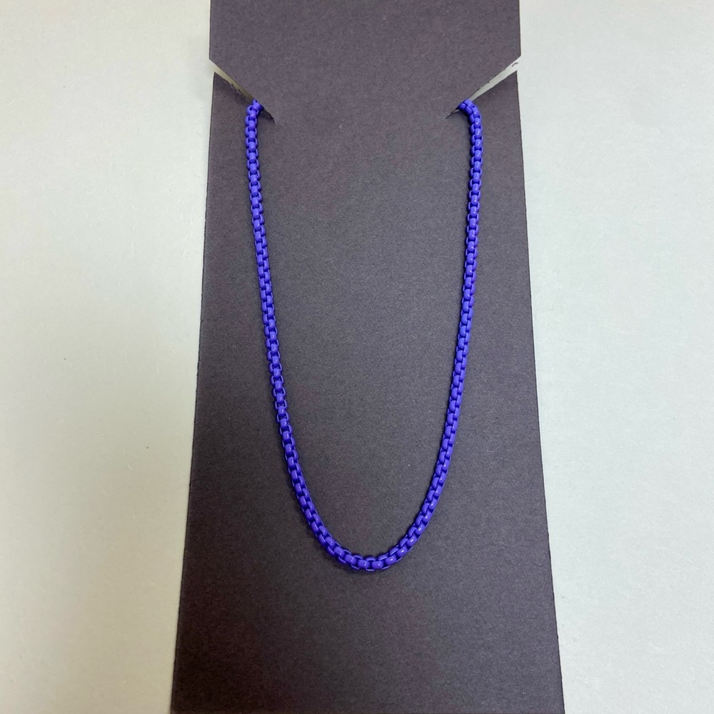 Vibrant Purple Box Chain Necklace